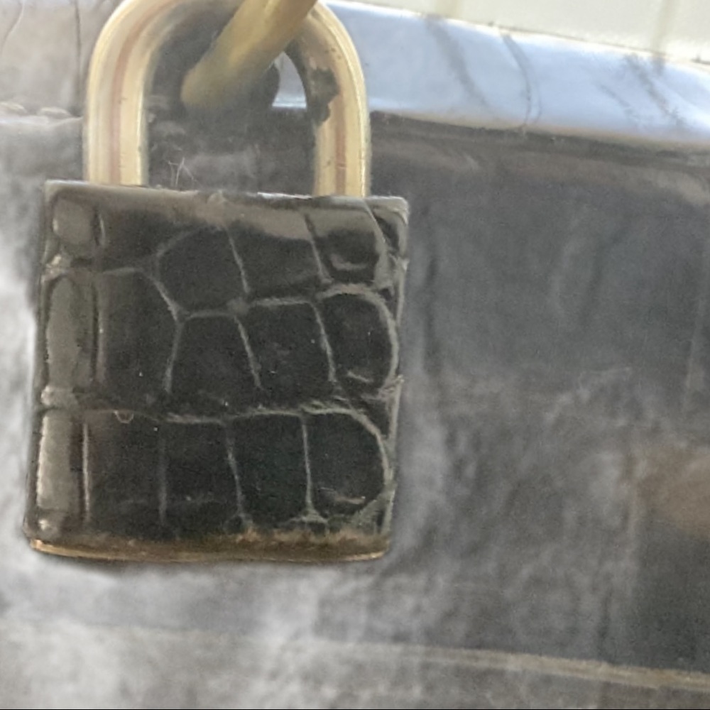 HERMES crocadile patent Kelly leather  hand bag - Picture 5 of 6